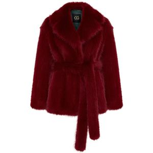 Cesare Gaspari - Korte Faux Fur Jas - Rood - Dames