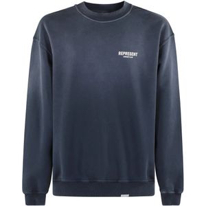 Represent, Heren, Sweatshirts & Hoodies, Blauw, Maat: M Katoen,