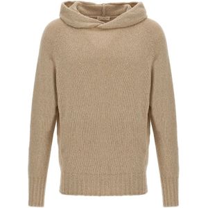 Ma'ry'ya, Heren, Sweatshirts & Hoodies, Beige, Maat: M Wol,