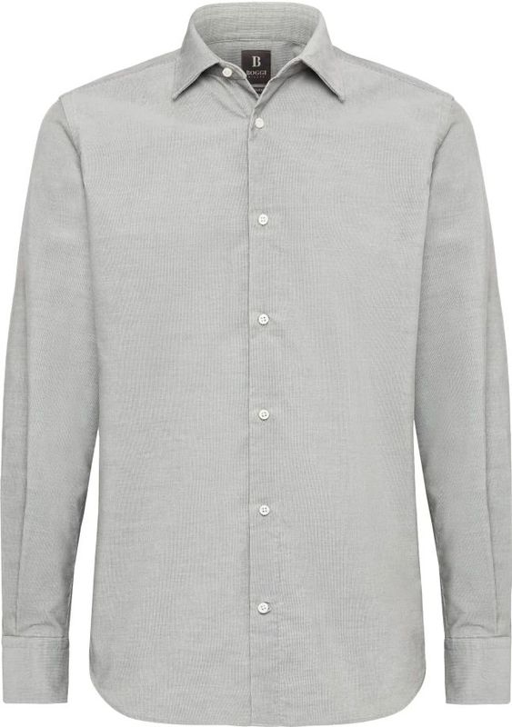 Boggi Milano, Heren, Overhemden, Grijs, Maat: XS Velours,