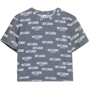 Moschino, Dames, Tops, Grijs, Maat: S Polyamide,