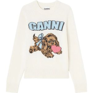 Ganni, Dames, Truien, Beige, Maat: XS Wol,