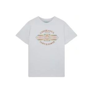 Casablanca Stijlvolle Unity Power T-shirt , White , Heren , Maat: L
