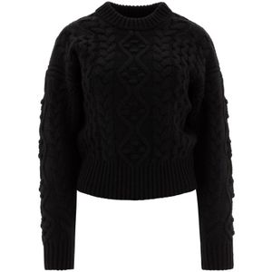 Loulou Studio, Dames, Truien, Zwart, Maat: S Wol,