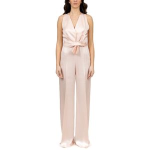 Max Mara Studio, Dames, Jumpsuits & Playsuits, Beige, Maat: M Satijn,