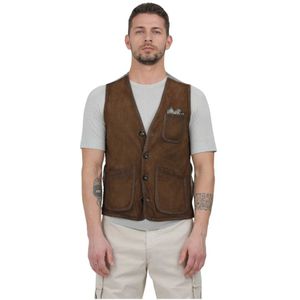 The Jack Leathers, Heren, Jassen, Bruin, Maat: L Leer,