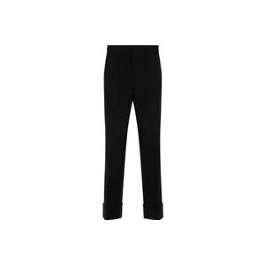 Gucci Zwarte Wol Slim Broek Horsebit Detail , Black , Dames , Maat: S