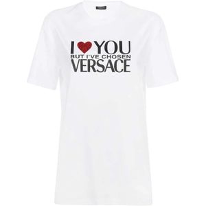 Versace, Dames, Tops, Wit, Maat: S Katoen,
