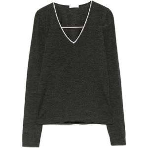 Brunello Cucinelli, Dames, Truien, Grijs, Maat: S