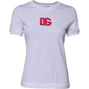 Dolce & Gabbana, Dames, Tops, Wit, Maat: 2XS Katoen,