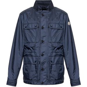 Moncler, Heren, Jassen, Blauw, Maat: S Polyamide,