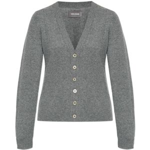 Zadig & Voltaire, Dames, Truien, Grijs, Maat: S Kasjmier,