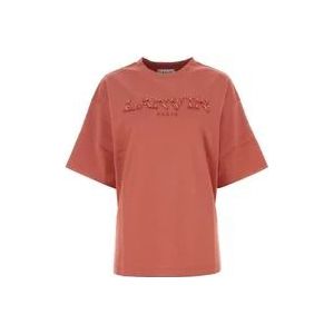 Lanvin Antiek Roze Oversized Katoenen T-Shirt , Pink , Dames , Maat: XS