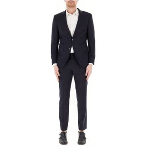 Hugo, Heren, Pakken, Blauw, Maat: XL Wol,