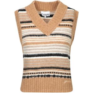 Ganni, Dames, Truien, Beige, Maat: S Wol,