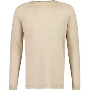 120% Lino, Heren, Truien, Beige, Maat: S Linnen,