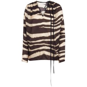 Nina Ricci, Dames, Blouses & Shirts, Veelkleurig, Maat: 2XS Satijn,