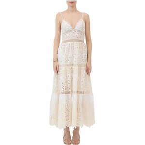 Ermanno Scervino, Dames, Jurken, Beige, Maat: XS Katoen,