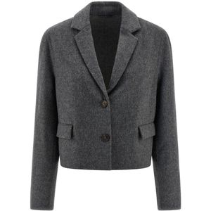 Brunello Cucinelli, Dames, Jassen, Grijs, Maat: XS Wol,