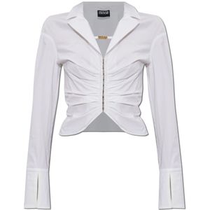 Versace Jeans Couture, Dames, Blouses & Shirts, Wit, Maat: L Katoen,