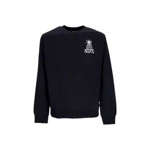Nike Zwart/Wit Crewneck Sweatshirt , Black , Heren , Maat: XL