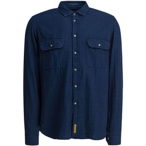 B.D Baggies, Heren, Overhemden, Blauw, Maat: L Linnen,