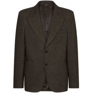 Dolce & Gabbana, Heren, Jassen, Bruin, Maat: L Nylon,