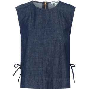 Soaked in Luxury, Dames, Tops, Blauw, Maat: L Denim,