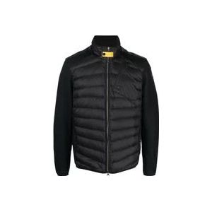 Parajumpers Zwarte Gewatteerde Buitenkleding met Hoge Kraag , Black , Heren , Maat: L