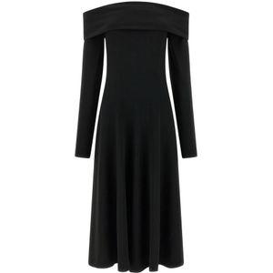 Alberta Ferretti, Dames, Jurken, Zwart, Maat: XS Leer,