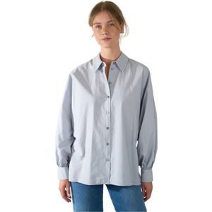 Drykorn, Dames, Blouses & Shirts, Blauw, Maat: S Katoen,