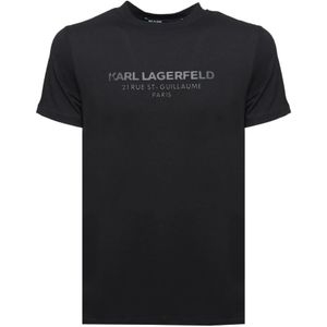 Karl Lagerfeld, Heren, Tops, Zwart, Maat: 2XL Katoen,