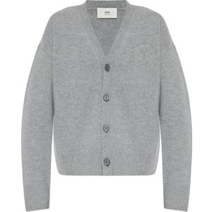 Ami Paris, Heren, Truien, Grijs, Maat: 2XS Wol,