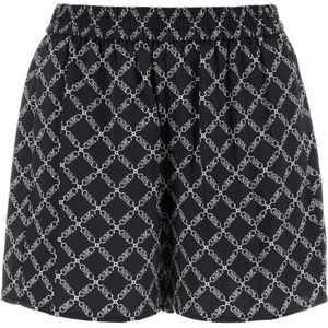 Michael Kors, Dames, Korte broeken, Zwart, Maat: XL Satijn,