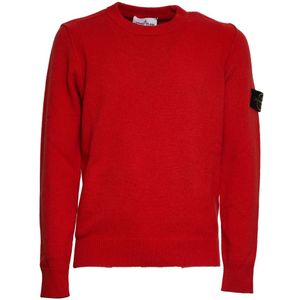 Stone Island - Rode Lamswol Trui - Heren - Regular Fit - Vesten