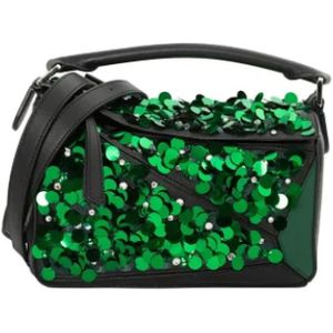 Loewe Pre-owned, Dames, Pre-owned, Groen, Maat: ONE Size Leer,