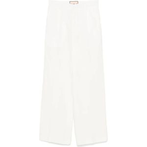 Plan C, Dames, Broeken, Wit, Maat: XS Linnen,