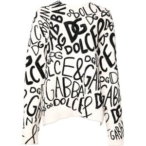 Dolce & Gabbana, Dames, Truien, Wit, Maat: XS Wol,