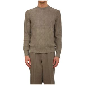 Hugo - P-Horso Sweater - Bruin - Heren - Lange Mouwen - Ribbreisel met Corduroy-effect
