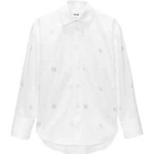 Msgm, Dames, Blouses & Shirts, Wit, Maat: XS Katoen,