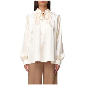 Max Mara, Dames, Blouses & Shirts, Beige, Maat: S Zijde,