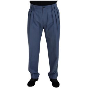 Dolce & Gabbana, Heren, Broeken, Blauw, Maat: M Linnen,