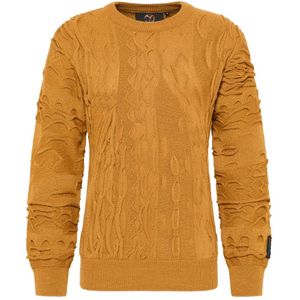 Carlo Colucci - D`Andrea - Trui - Geel - Wol - Effen Ronde Hals