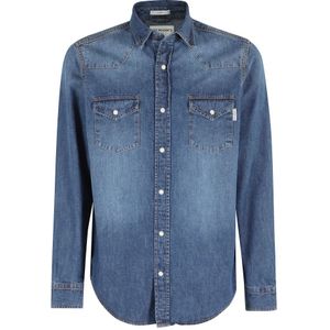 Roy Roger's, Heren, Overhemden, Blauw, Maat: L Denim,
