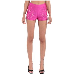 Simona Corsellini, Dames, Korte broeken, Roze, Maat: S Satijn,