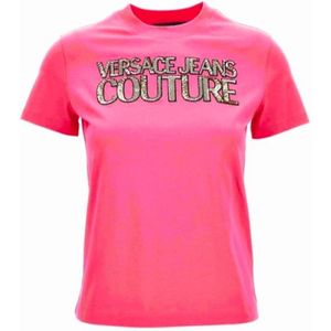 Versace Jeans Couture, Dames, Tops, Roze, Maat: M Katoen,