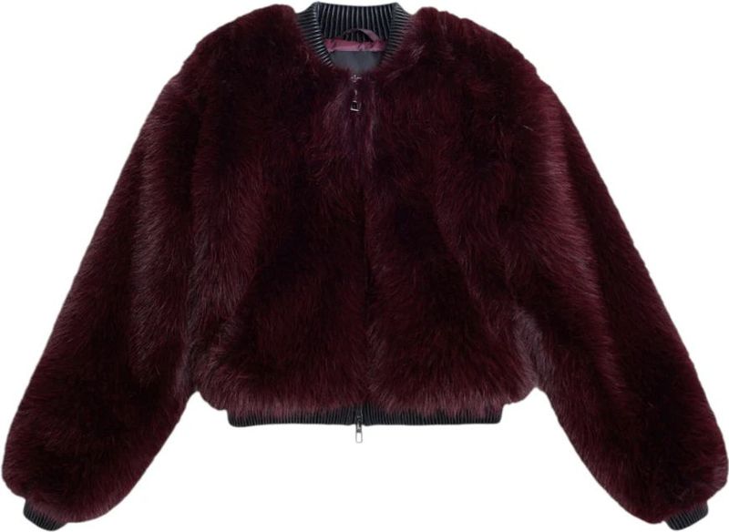 Desigual - Chaq_Raspberry - Faux Fur Jas - Rood - Dames - Polyester