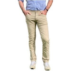 Jacob Cohën, Heren, Broeken, Beige, Maat: W37 Katoen,