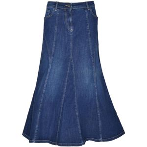 Marina Rinaldi, Dames, Rokken, Blauw, Maat: XL Katoen,