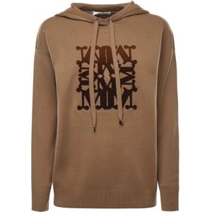 Max Mara, Dames, Sweatshirts & Hoodies, Bruin, Maat: M Wol,